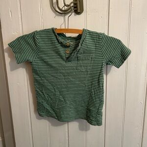 Joe Fresh toddler 4 Green & white Striped short sleeve T-shirt
